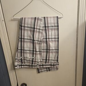 Plaid Pants in Black, White, Pink and Gray 38x30